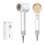 Görseli Galeri görüntüleyiciye yükleyin, Dreame Hair Glory saç kurutma makinesi ve kutusu, beyaz-gold tasarım, kompakt ve zarif görünüm.