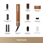 Görseli Galeri görüntüleyiciye yükleyin, Paket içeriği: Dreame AirStyle Pro cihazı, şekillendirme başlıkları, deri kutu ve kullanım kılavuzu.