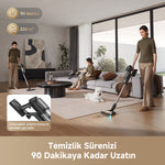 Görseli Galeri görüntüleyiciye yükleyin, Dreame R20 Ultra AquaCycle, uzun ömürlü piliyle 90 dakikaya kadar kablosuz temizlik süresi sunar.
