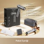 Görseli Galeri görüntüleyiciye yükleyin, Dreame Pocket paket içeriği: saç kurutma makinesi, filtre, manyetik başlık ve taşıma çantası.