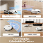 Görseli Galeri görüntüleyiciye yükleyin, halı tanıma ve otomatik güç ayarıyla kişiselleştirilmiş halı temizliği sunar.