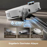 Görseli Galeri görüntüleyiciye yükleyin, Dreame robot süpürge, 6 cm yüksekliğe kadar engelleri kolayca aşan gelişmiş hareket sistemi.
