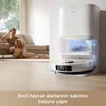 Görseli Galeri görüntüleyiciye yükleyin, Evcil hayvan tüyleri ve kirleri için etkili temizlik sunan en iyi Dreame robot süpürge.
