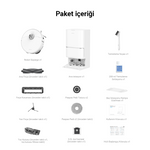 Görseli Galeri görüntüleyiciye yükleyin, Dreame robot süpürge L40 Ultra kutu içeriği: istasyon, paspas, aksesuarlar ve yedek parçalar.
