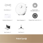 Görseli Galeri görüntüleyiciye yükleyin, Dreame L10s Pro Gen 2 paket içeriği: robot süpürge, fırçalar, paspaslar, adaptör ve kullanım kılavuzu.
