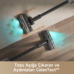 Görseli Galeri görüntüleyiciye yükleyin, CelesTec™ LED ışığı sayesinde tozu görünür kılan Dreame Z30 kablosuz süpürge.
