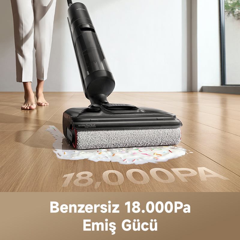 Dreame H12 Pro FlexReach ıslak kuru zemin temizleme makinesi, güçlü emiş ve tam boy tasarım.