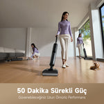 Görseli Galeri görüntüleyiciye yükleyin, 50 dakikaya kadar çalışma süresi sağlayan Dreame H12 Pro FlexReach, geniş alan temizliğine uygundur.
